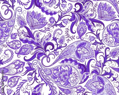 Arabic Flowers Seamless Pattern