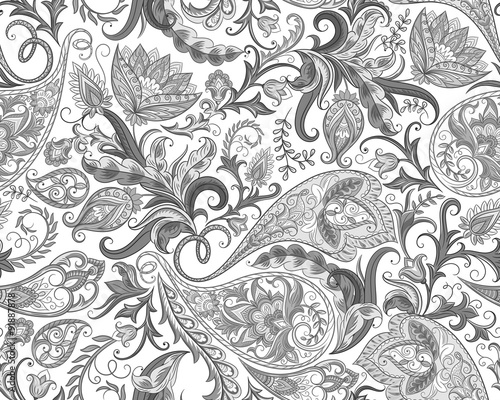 Arabic Flowers Seamless Pattern