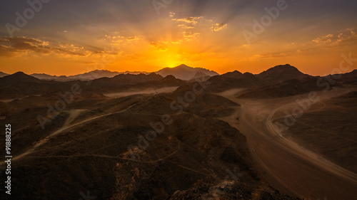 Sunset Egypt desert photo