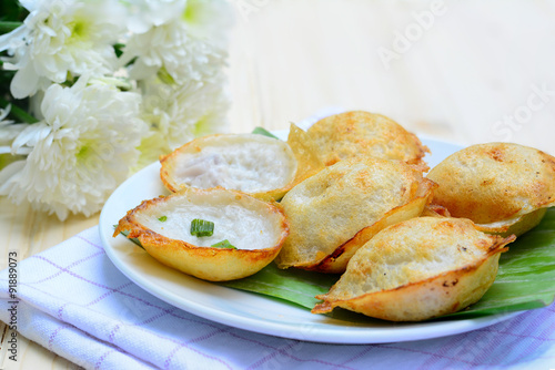 Coconut milk mix sugar and flour. Kind of Thai sweetmeat