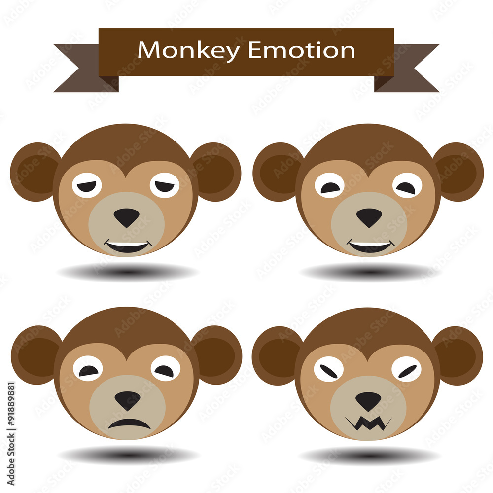 Four Emotion of monkey face Four Emotion of monkey face
