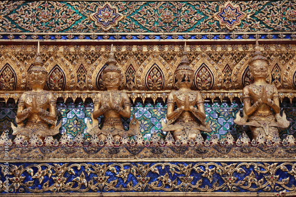 art on Thai temple wall