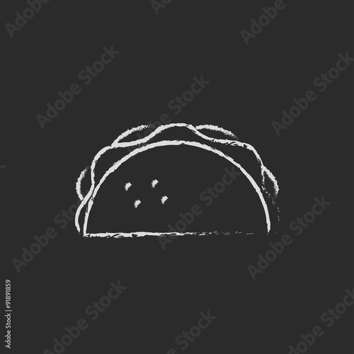 Taco icon drawn in chalk.