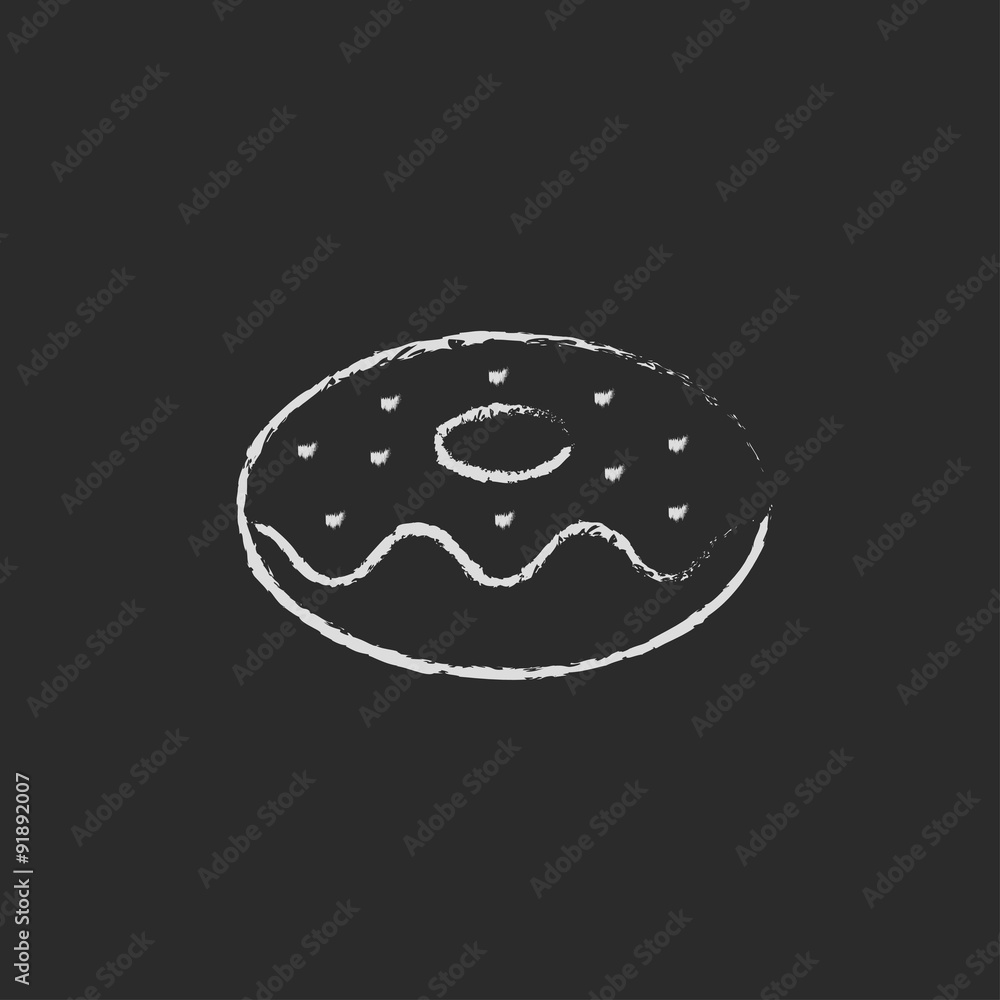 Doughnut icon drawn in chalk. Doughnut icon drawn in chalk.