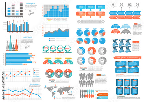 Big set  Collection of infographic set elements for business.Vec
