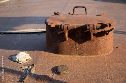 Old rusty forsaken barges photo