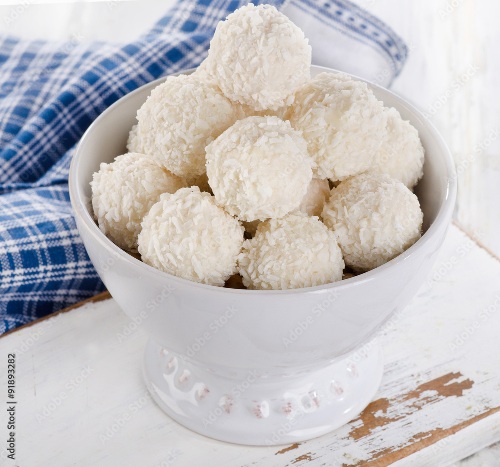 White chocolate coconut candies
