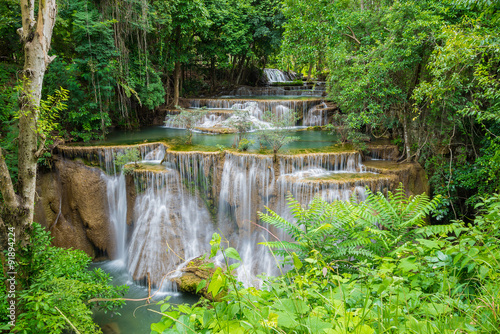  Huai Mae Khamin waterfall in Kanchanaburi province  Thailand.