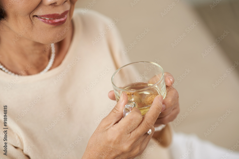 Enjoying herbal tea Enjoying herbal tea