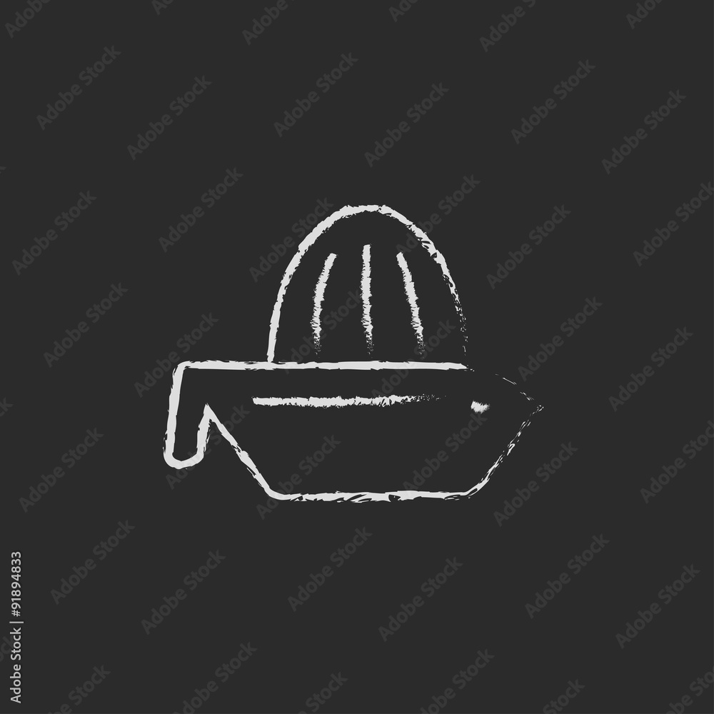 Lemon squeezer icon drawn in chalk. Lemon squeezer icon drawn in chalk.