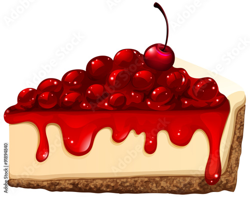 Red cherry cheesecake