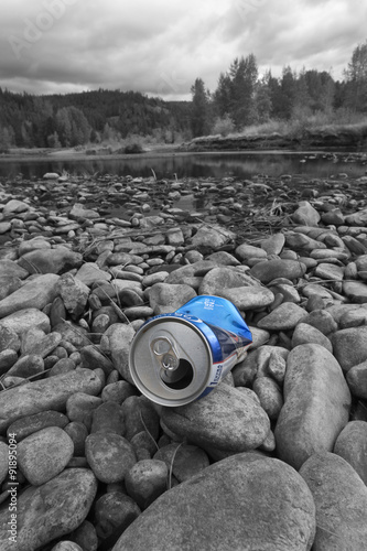 Can in color and B&W background.