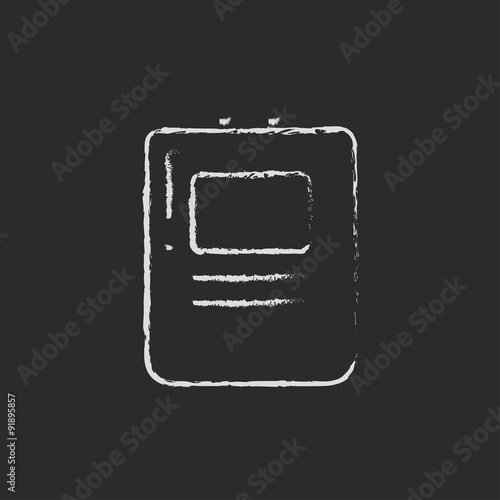 Heart defibrillator icon drawn in chalk.