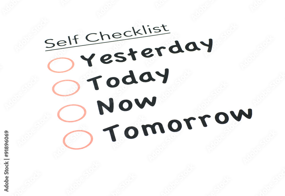 self checklist isolated white background self checklist isolated white background