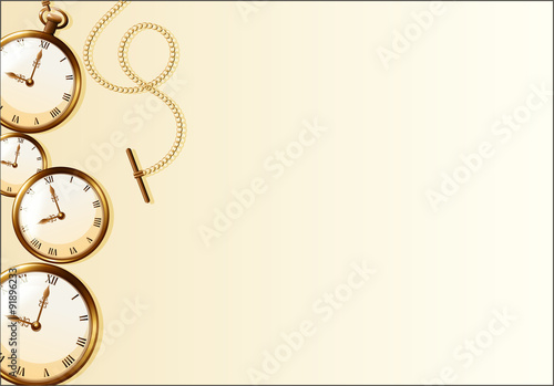 Brown wallpaper with retro watch design