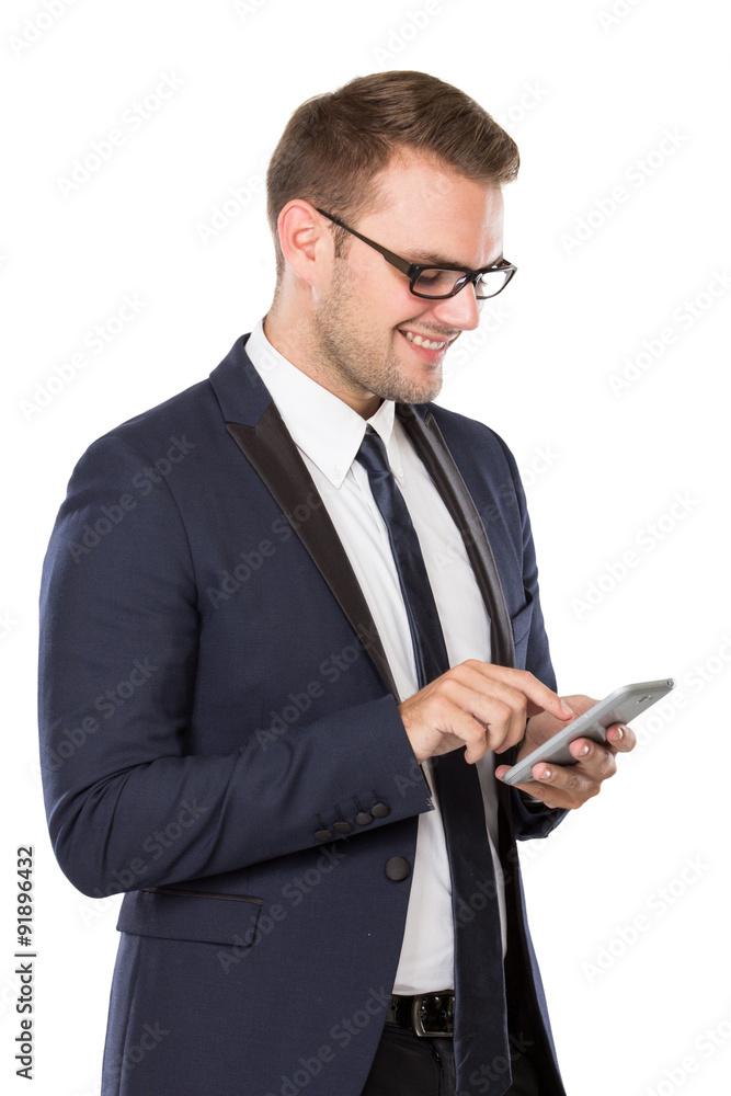 businessman typing in a cellphone businessman typing in a cellphone