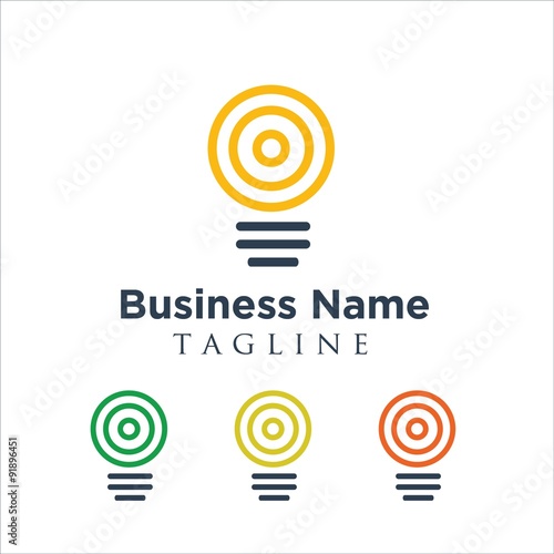 Idea Creative pencil bulb lamp logo icon