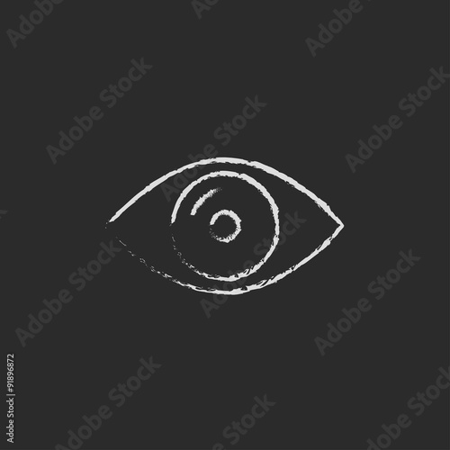 Eye icon drawn in chalk.