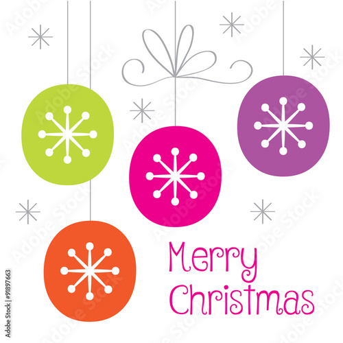christmas baubles design with fancy color suitable for your personal greeting card or christmas invitation 