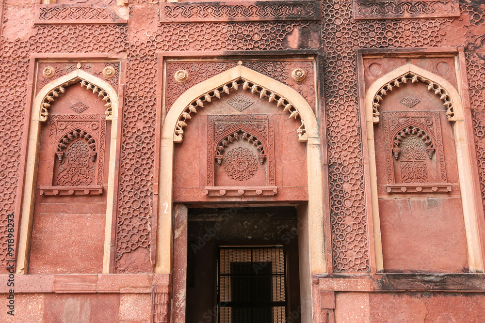 Details of a palace, Agra fort, India