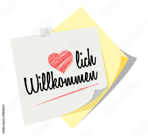 Post it | Notizzettel | Herzlich Willkommen