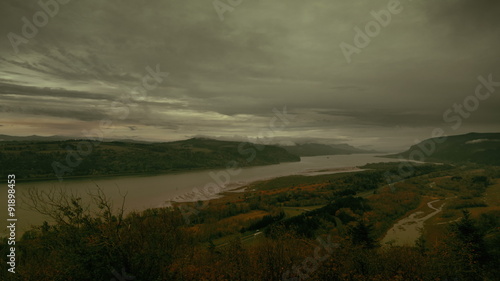 Time Lapse 2044: Time lapse storm clouds billow over the Columbia River Gorge, Oregon, USA.