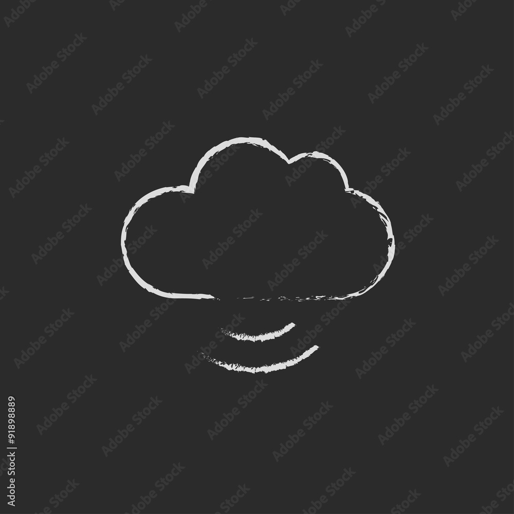 Cloud computing icon drawn in chalk. Cloud computing icon drawn in chalk.