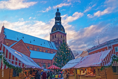 Christmas market in Riga filled with a unique atmosphere and sur