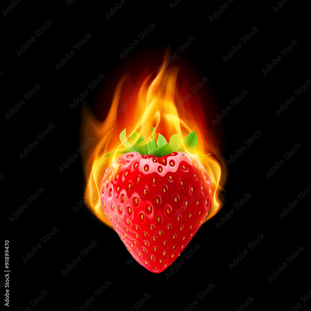 Obraz premium Burning strawberry