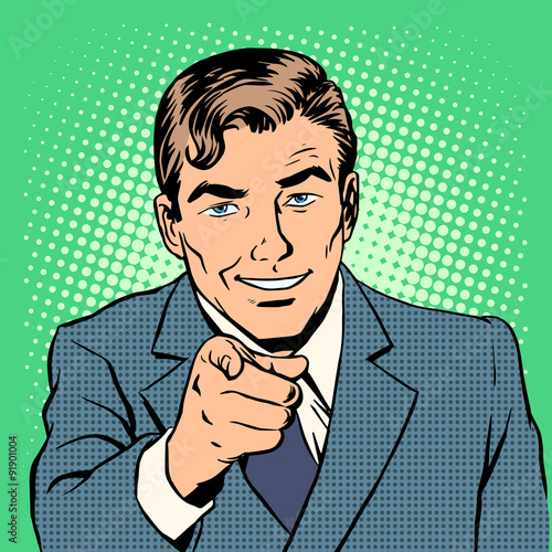 Man pointing finger