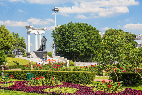  Public garden near the Cathedral of Christ the Saviour, Moscow, Russia