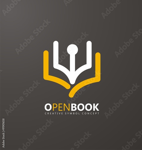 Creative symbol concept with book and pen