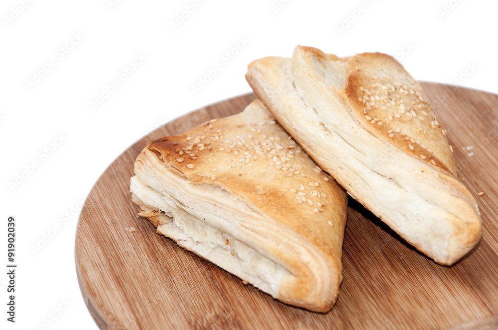Two puff pastry with cheese