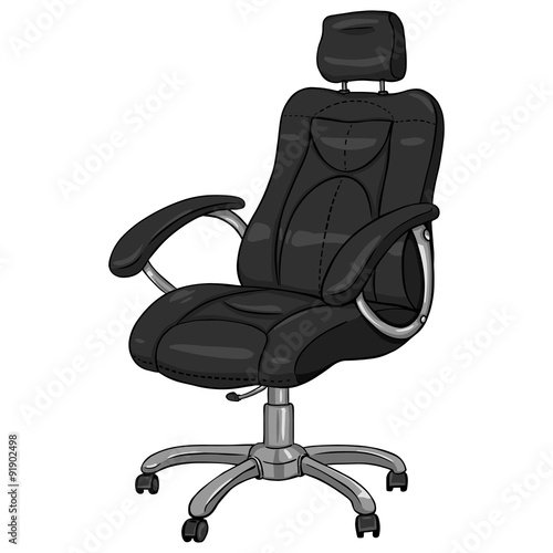 Vector Single Cartoon Black Office Armchair