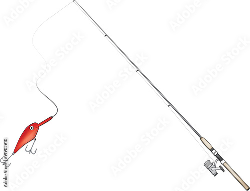 Fishing rod vector illustration
