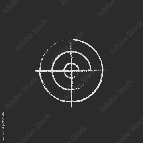 Shooting target icon drawn in chalk.
