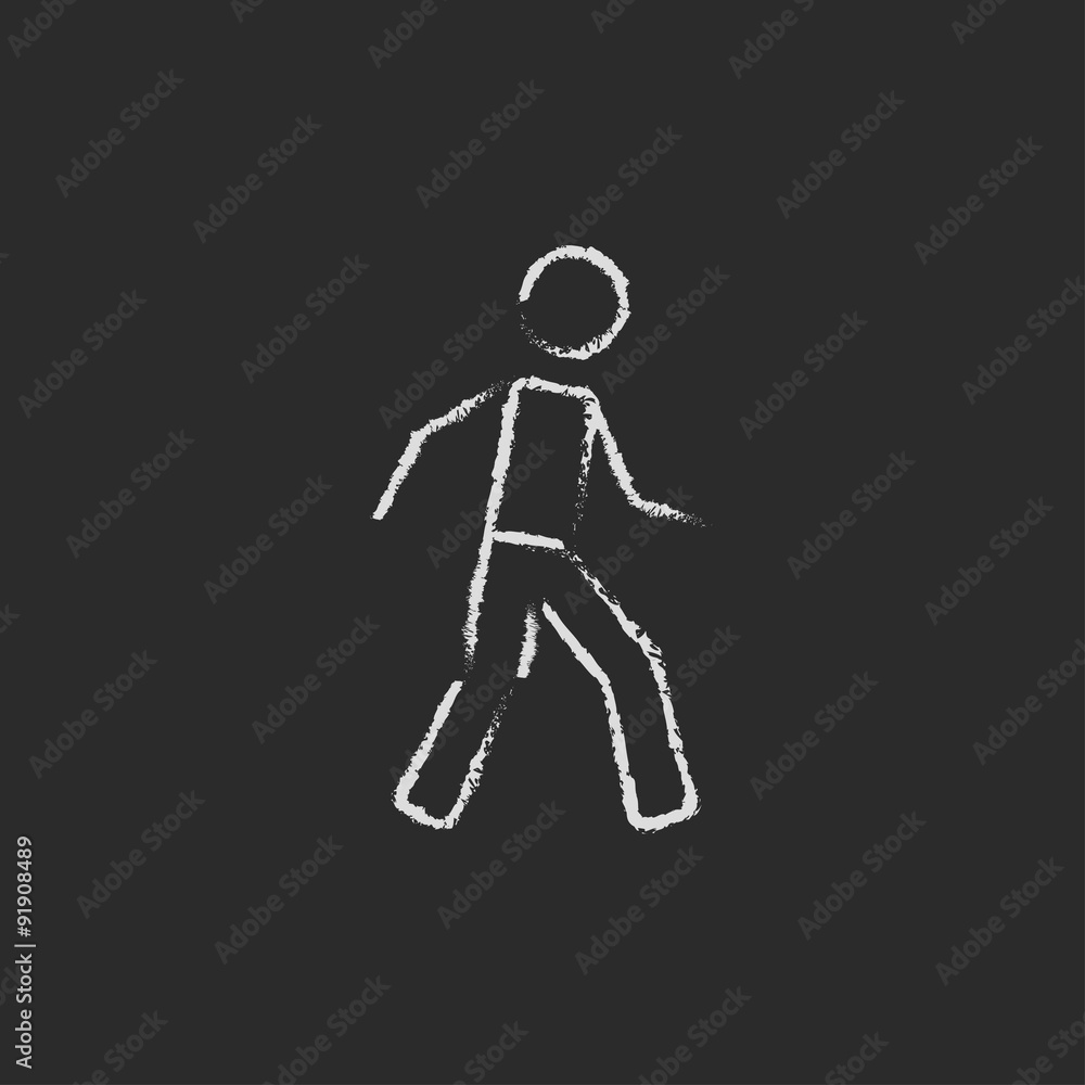Pedestrianism icon drawn in chalk. Pedestrianism icon drawn in chalk.
