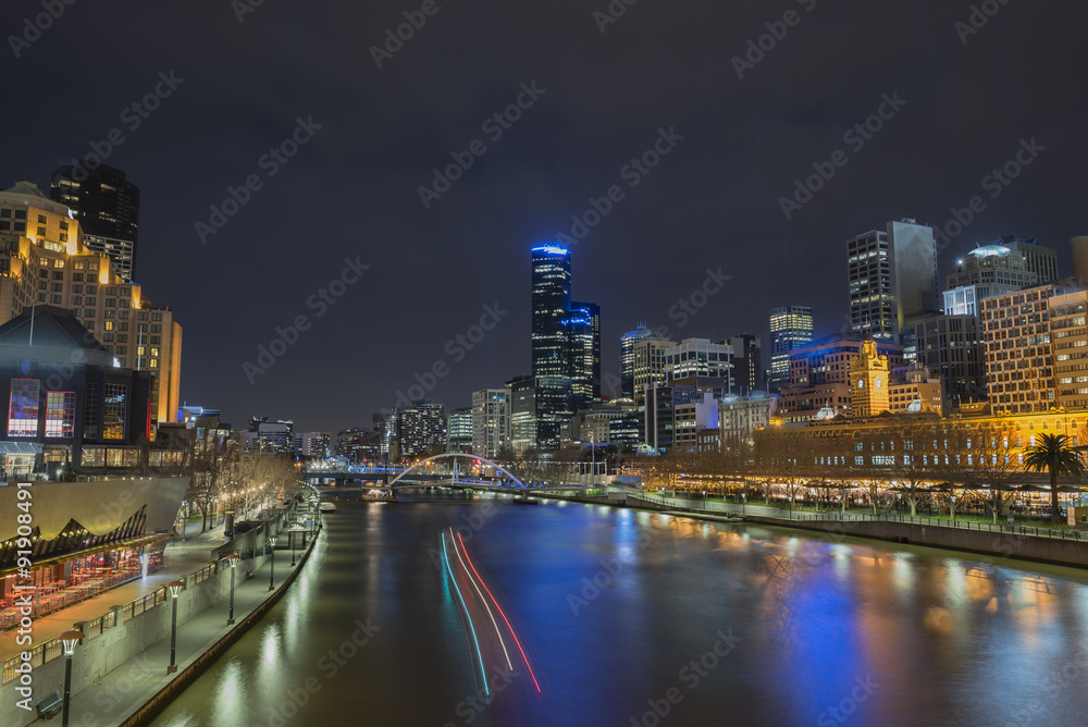 Australia, Melbourne city at Night.