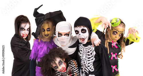 Fotografie Kids in Halloween costumes