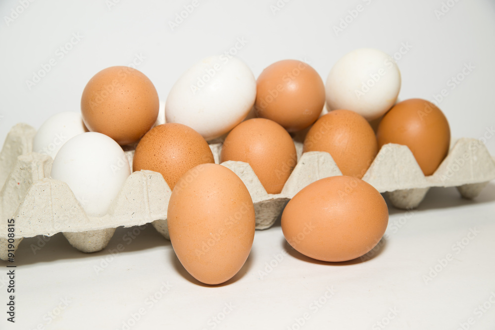 Chicken eggs of different colors in the package for sale Chicken eggs of different colors in the package for sale