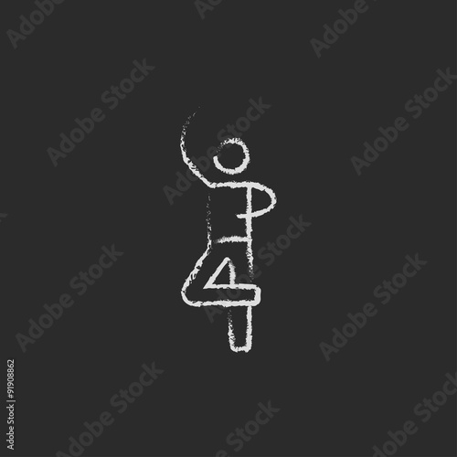 Male dancer icon drawn in chalk.
