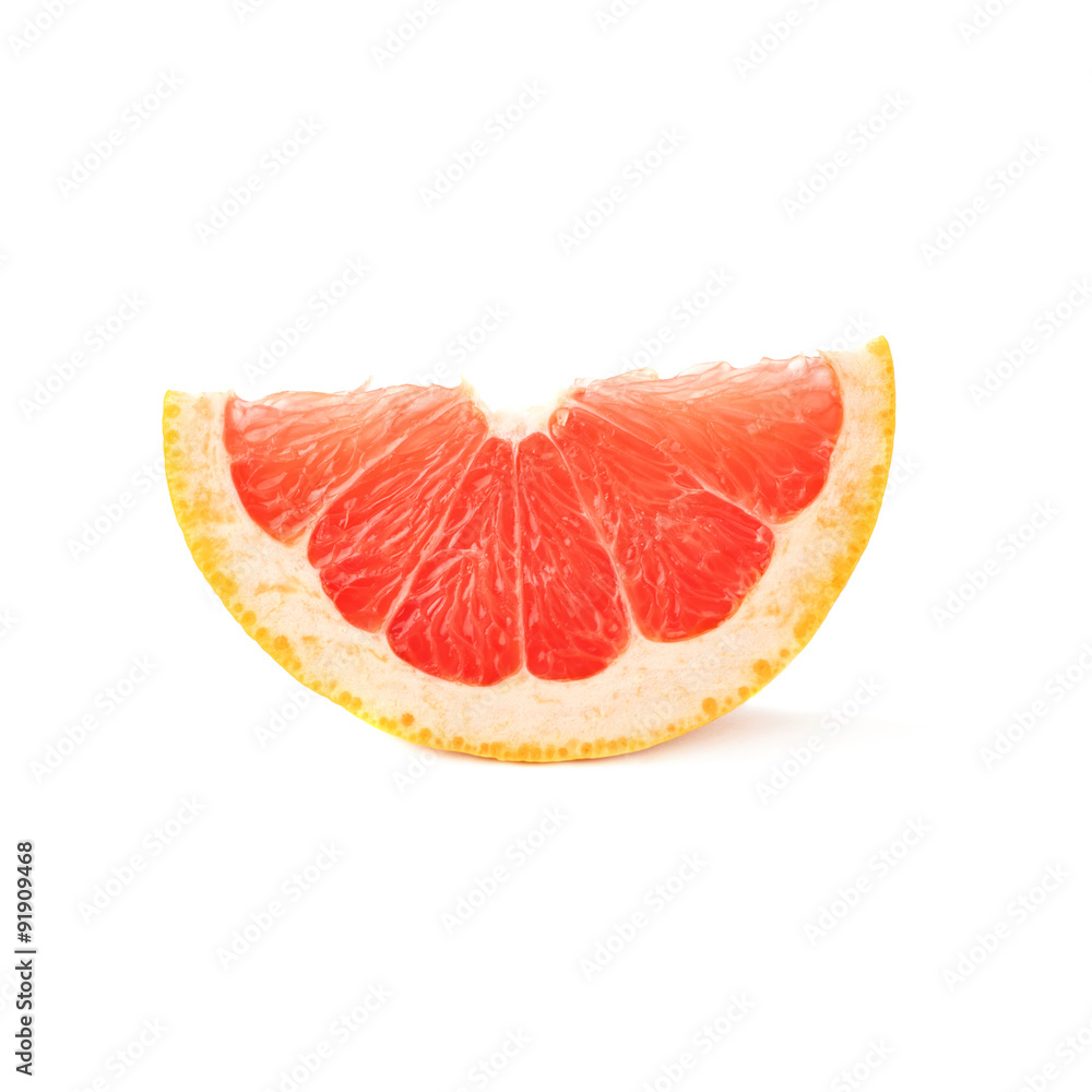 Slice section of grapefruit isolated over the white background Slice section of grapefruit isolated over the white background
