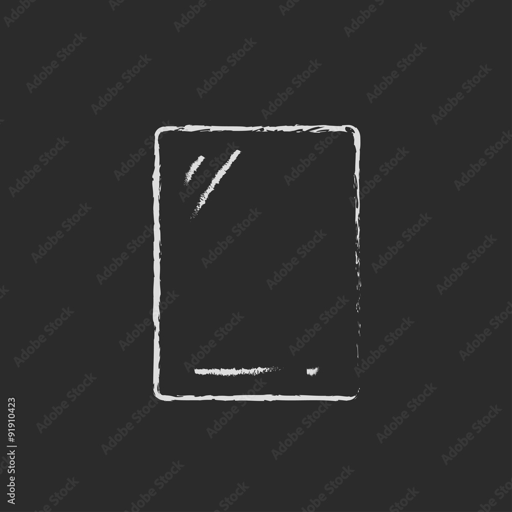 Touch screen tablet icon drawn in chalk. Touch screen tablet icon drawn in chalk.