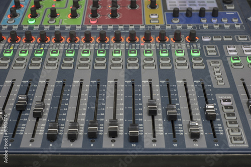 Sound system control panel.
