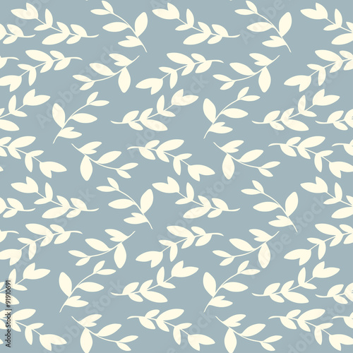 Vector seamless floral vintage pattern with leaves and branches