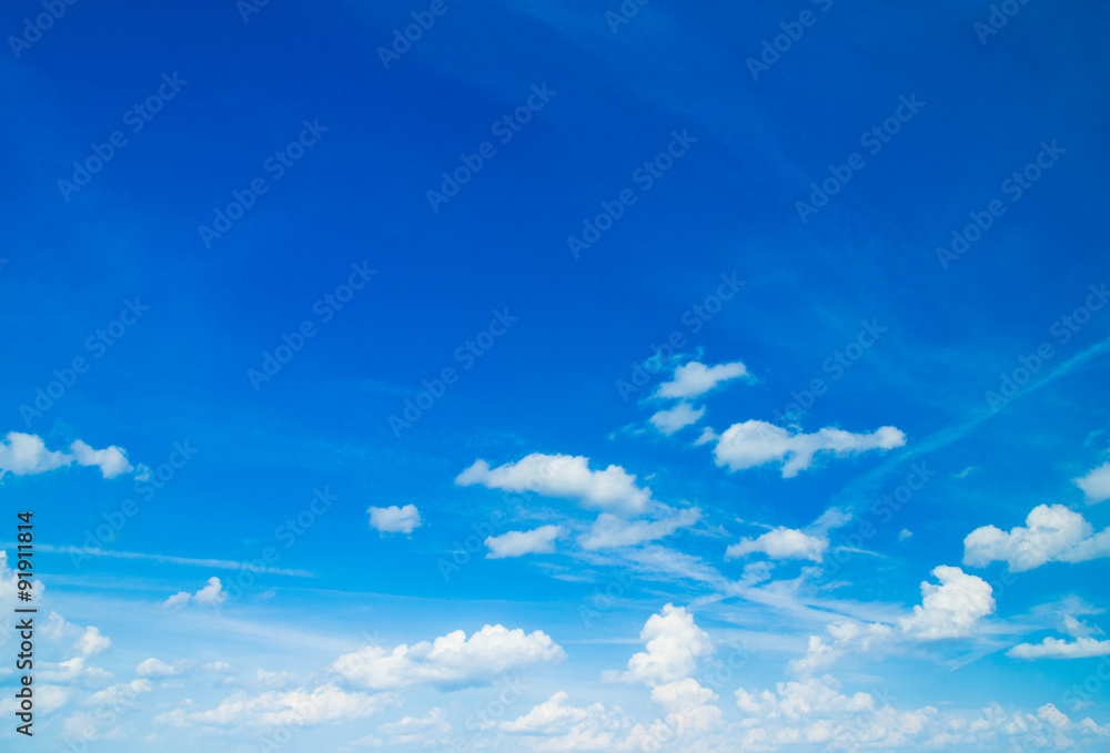The blue sky with clouds, background The blue sky with clouds, background