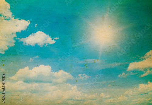 Fototapeta Naklejka Na Ścianę i Meble -  The blue sky with clouds, background