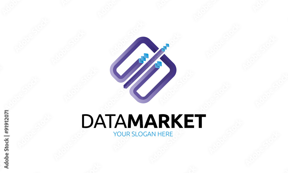 Fototapeta premium Data Market Logo