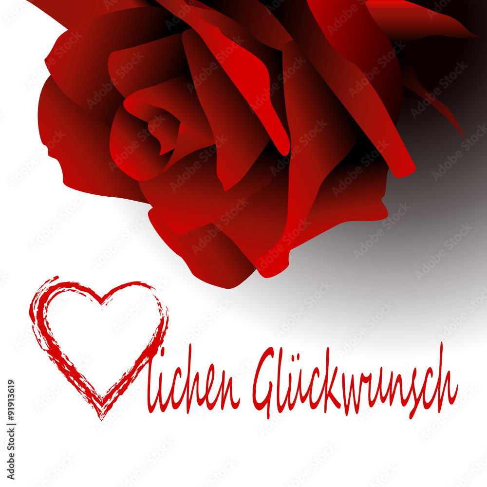 rose,rot,rote,herz,herzlich,herzlichen, glückwunsch,geburtstag,liebe Stock  Vector | Adobe Stock