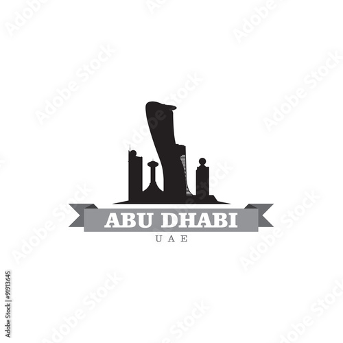 Abu Dhabi UAE city symbol vector illustration